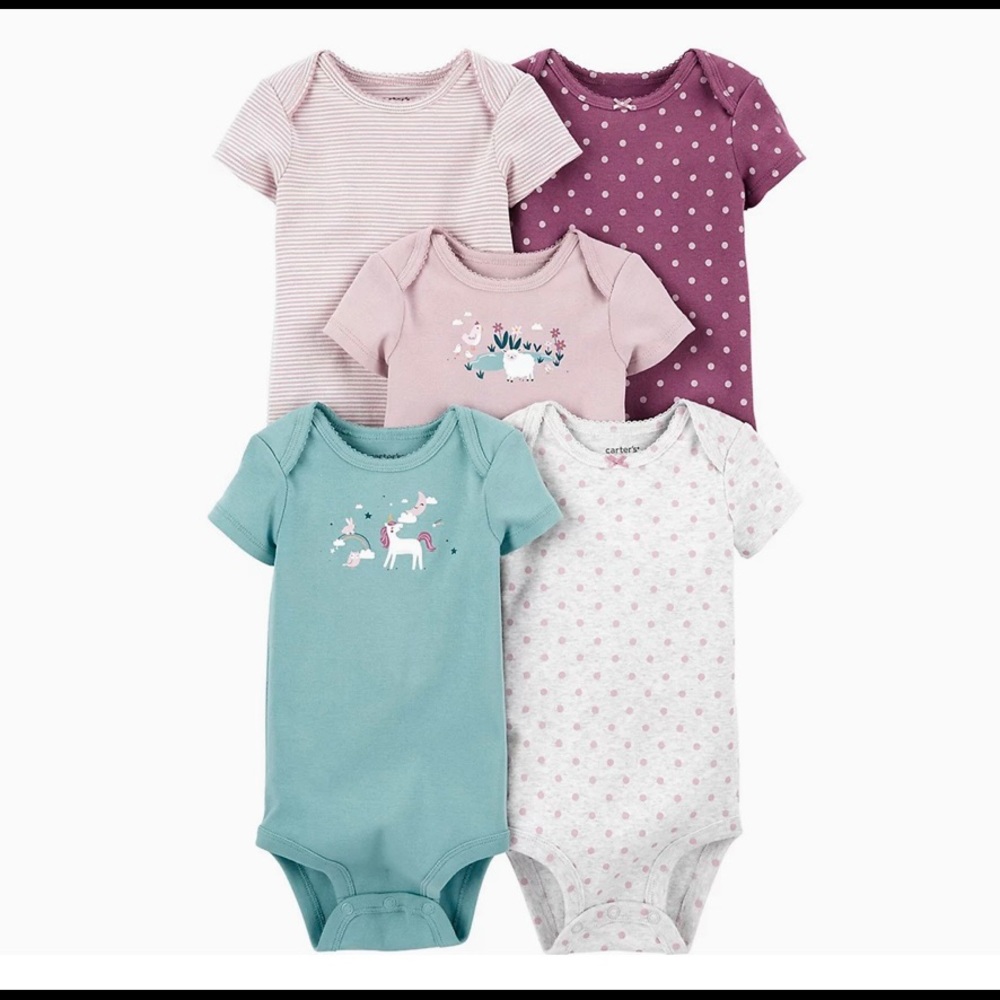 CARTERS 9MO SHORT SLEEVE ONESIES (IN PACKAGING WITH TAGS)
